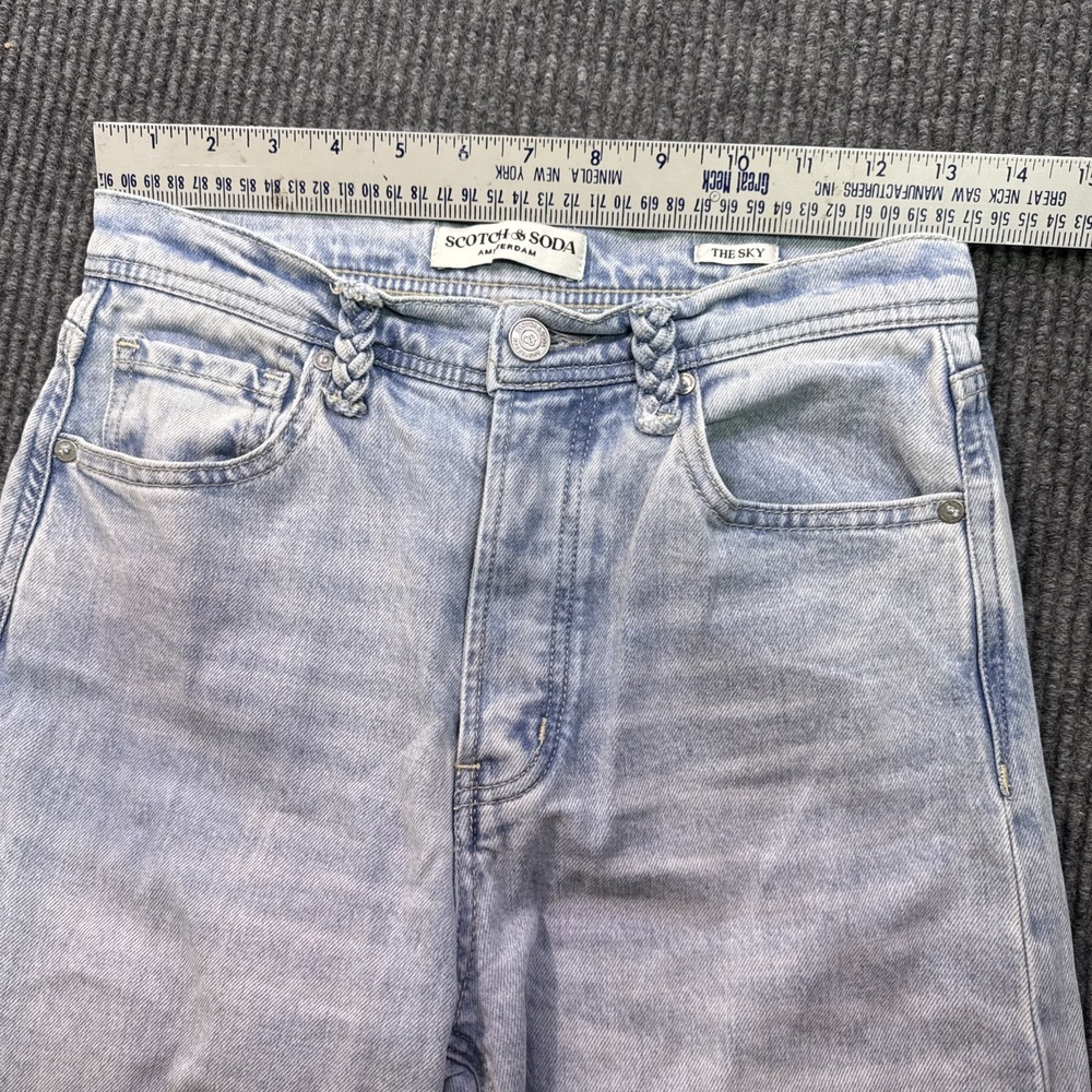 Scotch Soda Jeans Womens 0/25  26x27 The Sky High Rise Jeans  Light Blue Casual - Picture 5 of 9